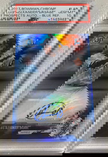 2017 Bowman Chrome Luis Alexander Basabe Blue Refractor Auto /150 PSA 10
