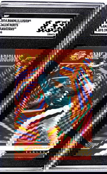 2024 Panini Illusions #8 Jalen Hurts Game Magicians Red /99 SGC 8.5