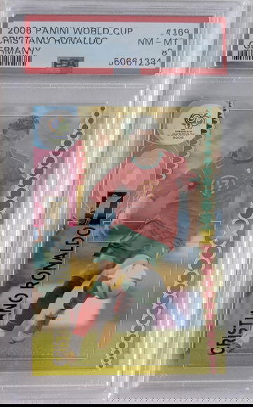 2006 Panini World Cup Soccer Germany Cristiano Ronaldo #169 PSA 8