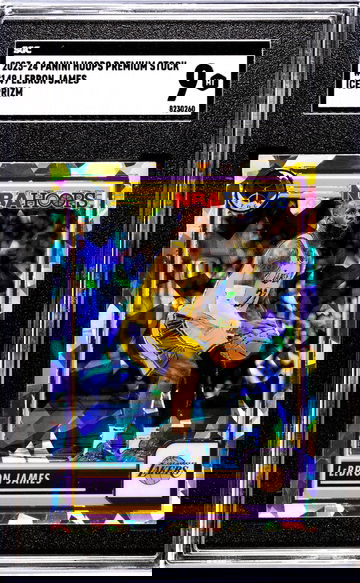 2023-24 Panini Hoops Premium Stock #149 Lebron James Ice Prizm SGC 9