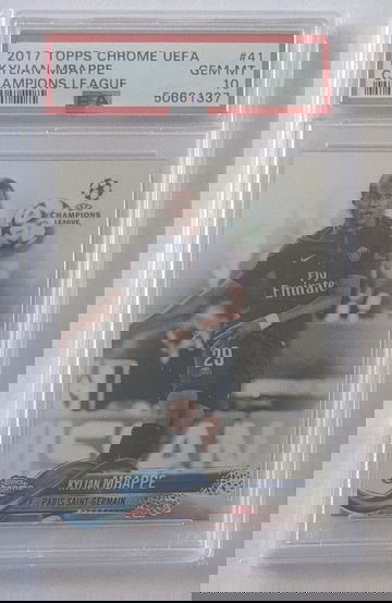 2017 Topps Chrome Uefa Champions League #41 Kylian Mbappe PSA 10 (Ships via UPS from Canada)