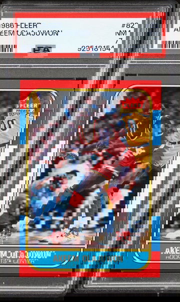 1986 FLEER AKEEM OLAJUWON #82 PSA 7