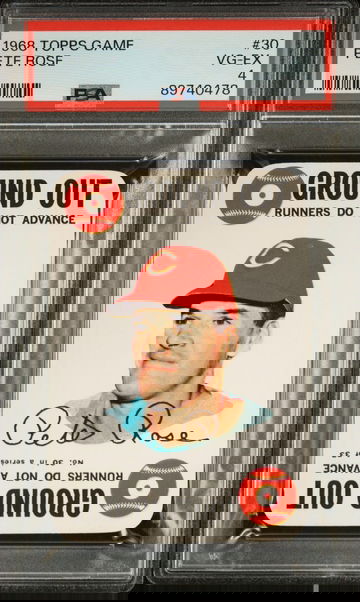 1968 Topps Game Pete Rose PSA 4