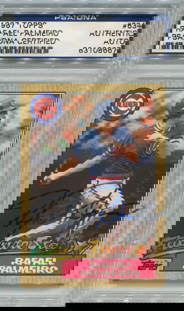 Rafael Palmeiro Rookie Chicago Cubs PSA/DNA Certified Authentic Autograph - 1987 Topps