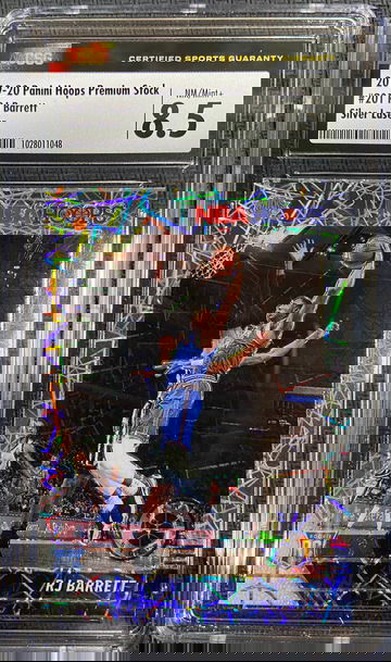 2019-20 Panini Hoops Premium Stock SILVER Laser ROOKIE RJ Barrett CSG 8.5