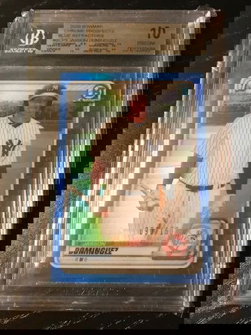 2020 Bowman Chrome Jasson Dominguez blue refractor /150 bgs 10 pop 1