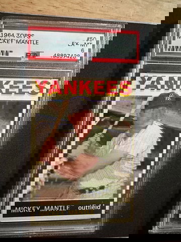 1964 TOPPS #50 MICKEY MANTLE PSA 6 (CENTERED)