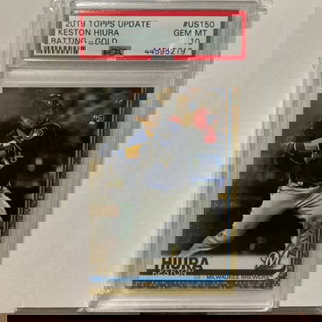 Keston Hiura 2019 Topps Update Gold RC PSA 10