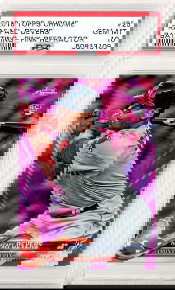 2018 Topps Chrome Rafael Devers Pink Refractor PSA 10