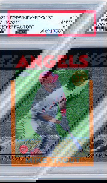 2021 Topps Silver Pack #1 Mike Trout Orange Refractor PSA 9 MINT!