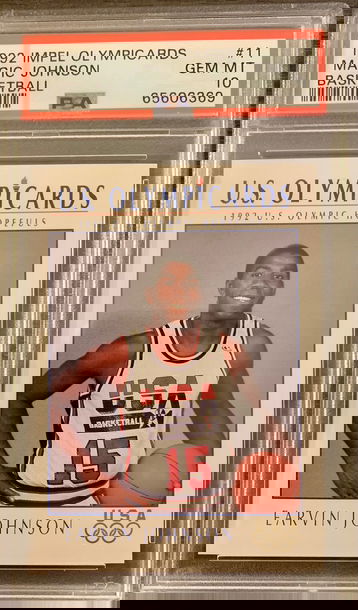 1992 Impel Olympicards Basketball #11 Earvin Magic Johnson  Graded PSA 10 Gem MT