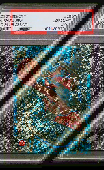 JALEN DUREN 2022 SELECT LIGHT BLUE DISCO PRIZM /99 PSA 10 GEM MINT
