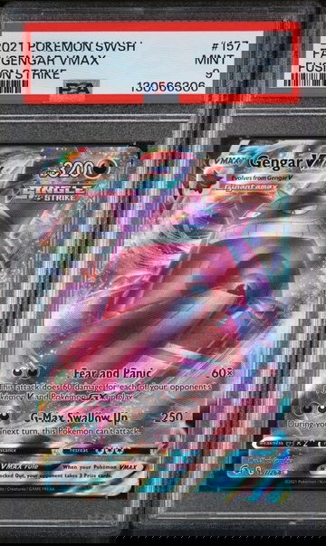 2021 Pokemon Sword and Shield Fusion Strike Gengar Vmax #157 /264 PSA 9