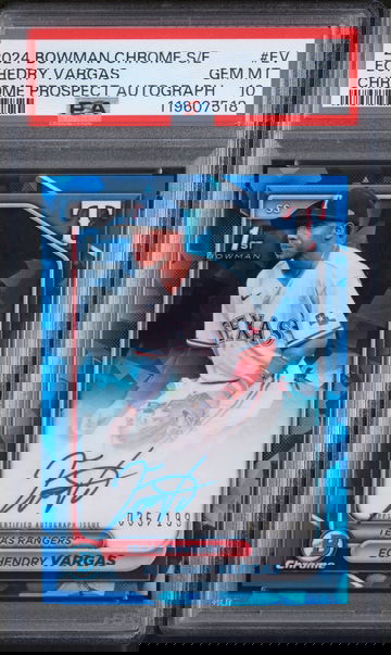 2024 Bowman Chrome Aqua Lava Refractor Echedry Vargas #CPA-EV Auto /199 PSA 10