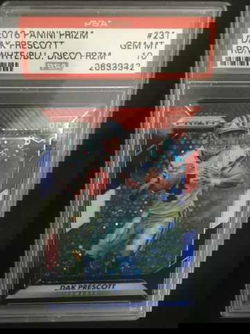 2016 Panini Prizm Dak Prescott #231 Red/White/Blue Disco Prizm PSA 10 Gem-Mint