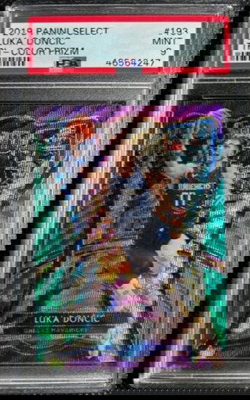 2019 Panini Select 193 Premier Level Luka Doncic Tri-Color Prizm PSA 9 MINT