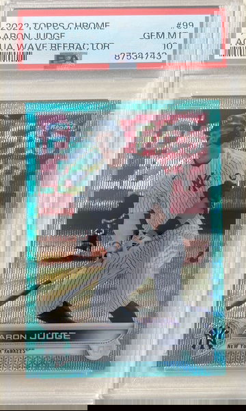 2022 Topps Chrome Aaron Judge Aqua Wave Refractor PSA 10 GEM MT