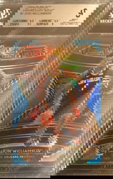 2019-20 Select - Zion Williamson - Concourse Light Blue Prizm Rookie - BGS 9