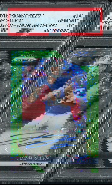 Josh Allen Prizm Green Pulsar Auto PSA 10