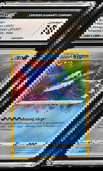 2021 Pokémon Shining Fates Amazing Rare Kyogre #021/072 Holo CGC 10