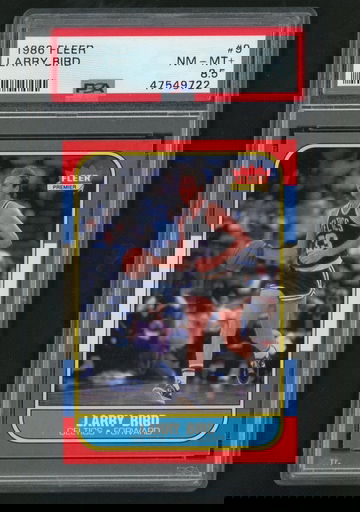 1986 Fleer #9 Larry Bird PSA 8