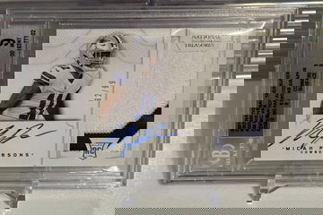 2021 National Treasures Micah Parsons Rookie Patch Autograph BGS 9