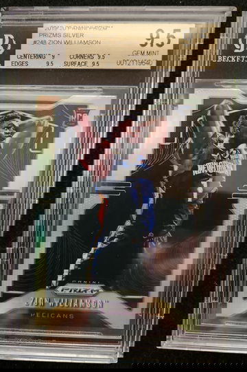 2019-20 Panini Prizm Silver #248 Zion Williamson Rookie RC BGS 9.5 Gem Mint