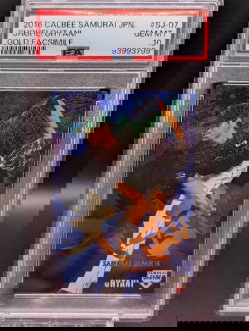 2016 Calbee Samurai Japan Gold Facsimile  Shohei Ohtani #SJ-07 PSA 10 - POP 56