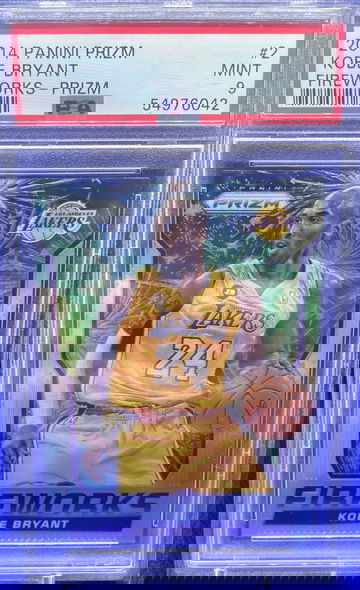 2014-15 Panini Prizm Fireworks KOBE BRYANT Lakers Silver Prizm PSA 9 Mint