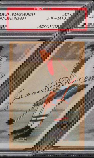 1953 PARKHURST JEAN BELIVEAU ROOKIE RC #27 PSA 6 EXMT (PWCC vault stored)