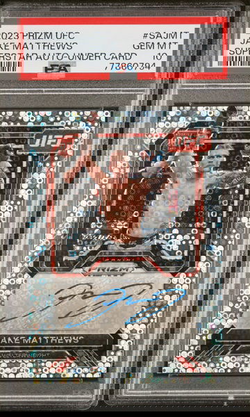 2023 Prizm Ufc  Jake Matthews PSA 10 superstar auto silver UNDER CARD Rookie rc