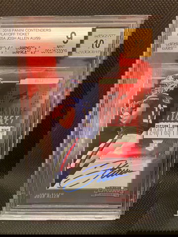 2018 Panini contenders playoff ticket Josh Allen BGS9 autograph 10 34/99