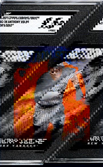 2023 Topps Chrome Update #ASC-28 Anthony Volpe Action Stars SGC 9.5