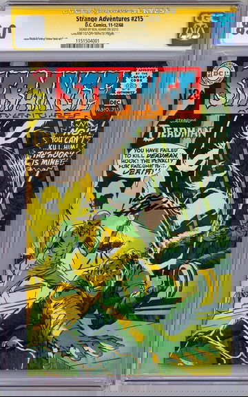 STRANGE ADVENTURES #215 CGC-SS 8.0 *SIGNED BY NEAL ADAMS* STORY COVER & ART 1968 [*Stress Crack Bottom Corner*]