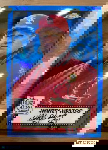 🔥2021 Topps Platinum Anniversary Blue Prism Refractor Whitey Herzog Cardinals