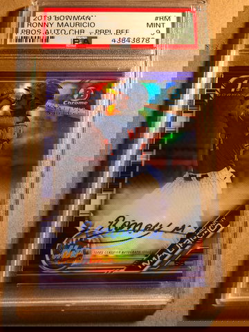 Ronny Mauricio 2019 Bowman Purple Refractor Auto PSA 9 /250