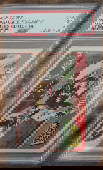 1965 Topps #134 World Series Game 3 Mantle's Clutch HR PSA 5