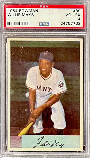 1954 Bowman Willie Mays PSA 4. Perfectly centered / sharp card!