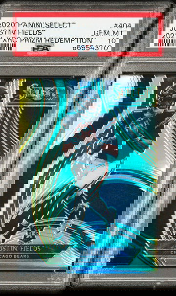 2020 Select Justin Fields #404 2021 XRC Prizm PSA 10