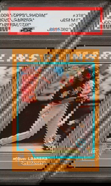 2004 TOPPS MIGUEL CABRERA CHROME GOLD REFRACTOR #318 PSA 10