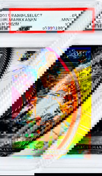 2017 Lauri Markkanen Panini Select Silver Prizm #8 PSA 9