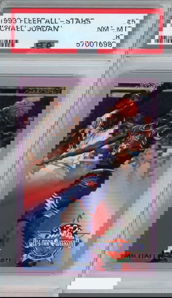 1993 FLEER ALL-STARS MICHAEL JORDAN #5 CHICAGO BULLS HOF PSA 8 NM-MT