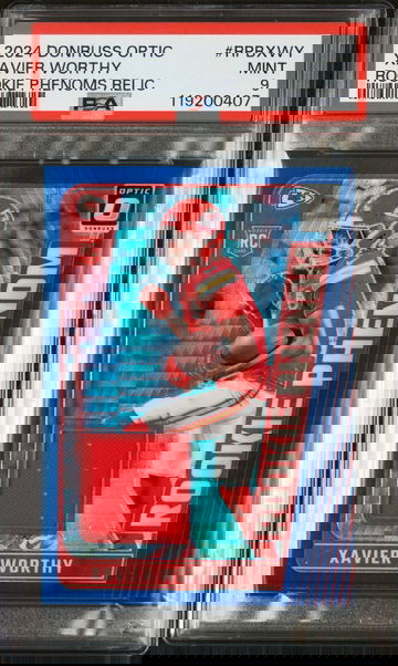 2024 Panini Donruss Optic Rookie Phenoms Relics Xavier Worthy #RPBXWY PSA 9