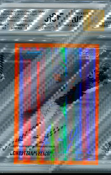 Christian Yelich Orange Refractor /25 BGS 8.5 auto 10