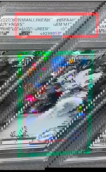 2020 Bowman Chrome Andy Pages Green Sapphire PSA 10 Auto POP 12