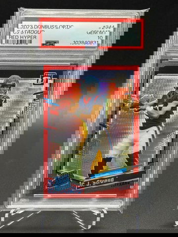 CJ Stroud 2023 Optic Red Hyper PSA 10