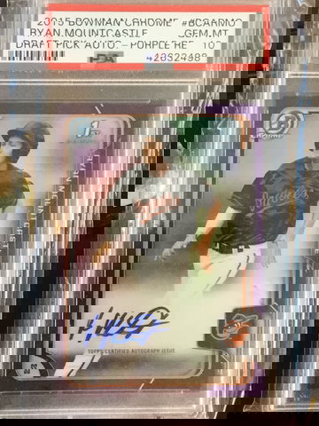 Ryan Mountcastle 2015 Bowman Chrome Purple Refractor Auto PSA 10 GEM MINT 54/250 Orioles