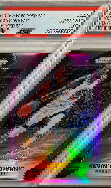 2017-18 Panini Prizm Basketball #44 Kevin Durant Purple Prizm /75 PSA 10