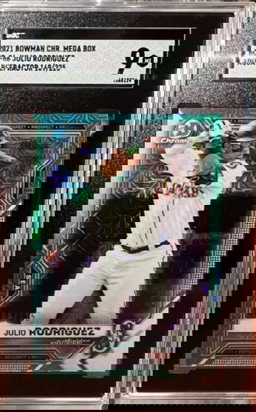 2021 Bowman Chrome Julio Rodriguez Mega Box BCP-86 Aqua /225 SGC 9