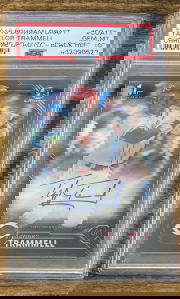 2016 Bowman Chrome Taylor Trammell  Black Auto /75 PSA 10